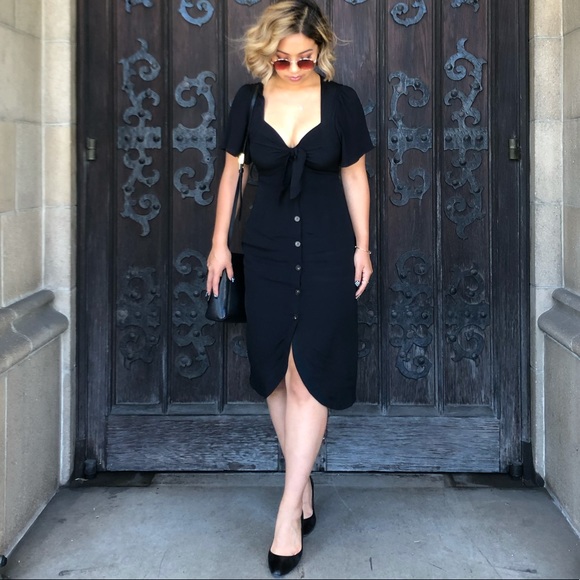 ASTR Retro Sweetheart Cut Black Dress Size M - Picture 9 of 9